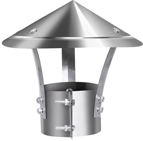 Schornsteinabdeckung Schornsteinaufsatz Aus 304Edelstahl Regenhaube Kaminhaube Kaminabdeckung Kaminaufsatz Schornsteinhaube Regenhut Für Kamine(200mm)