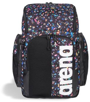 ARENA Spiky III Rucksack 45, Schwimmen, Athlet, Sport, Fitnessstudio, große Trainingsausrüstung, Schwimmtasche für Damen und Herren, 45 Liter, Konfetti-Schwarz