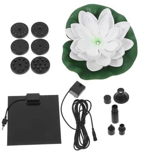 Sosoport Solarbetriebener Schwimmender Lotusbrunnen Garten-wasserbrunnen Solar-vogelbrunnen Draußen Blumendekor Solarbrunnen Für Teich Vogelbadbrunnen Im Freien