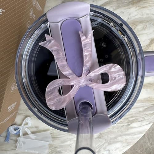 Placa con nombre de vaso con lazo para tazas Stanley, decoración de plato de acrílico para vasos de 30 y 40 onzas, placa de nombre para taza Stanley, tapa de vaso para accesorios de vaso (30 onzas,