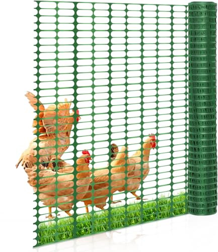 Ollewiellan stängsel, 2 x 50 m lång, 1 m hög, rörligt begränsningsstaket utan el, flexibelt staket, mobilnät för trädgården, säkerhetsstaket, grönt