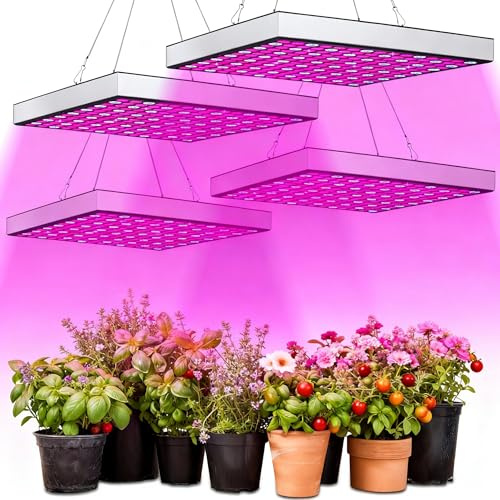 ISOISL 4x45W LED Pflanzenlampe, 225 LEDs Pflanzenlicht mit Vollspektrum (4050LM), Ideal für Zimmerpflanzen, Gemüse, Blumen, Aussaat & Gewächshaus, Energieeffiziente Wachstumslampe für Growregale