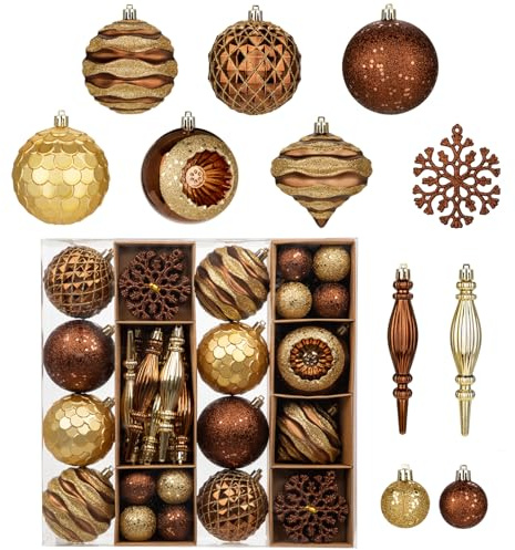 50er-Set Weihnachtskugeln Christbaumkugeln Kunststoff Weihnachtsdeko Weihnachtsbaum Dekoration Set Weihnachtskugel Weihnachtskugel Geschenkpaket für Weihnachtsbaum, Weihnachtshochzeitsfeier