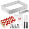 YSWOVUO Cadre Patisserie Rectangulaire Extensible, Cadre Patisserie en Acier Inoxydable, Moule Rectangulaire Patisserie avec 2 Spatule & Douille Patisserie pour Petits et Grands Gâteaux et Tartes