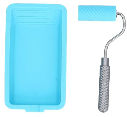 Nurnesy Silicone Paint Roller & Tray Set | Reusable Soft Adhesive Latex Roller | for Woodworking, Crafts & DIY Projects | Easy Clean & Durable