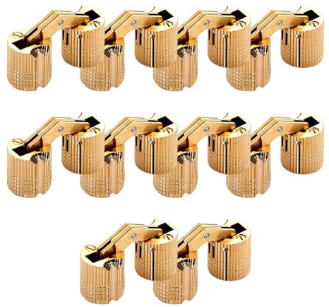 Lot de 10 charnières de porte cylindriques invisibles en laiton pour meubles de rechange