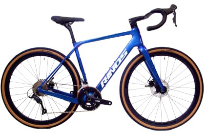 Rinos Sandman 1 Gravelbike Carbon – Sora 18 Gänge, Mechanische Scheibenbremsen, CST 700x40C Reifen – 9,8 kg – Rennrad & Bikepacking – Chameleon Gold/Blau (Blue, M (54cm))