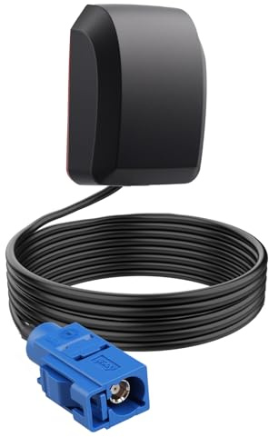 Antenne GPS Voiture Étanche Adaptateur Fakra C Bleu, 1575MHz Antenne GPS Autoradio avec 3-5V DC pour Golf GPS Système Navigation Récepteurs GPS Voiture DVR GPS Module Antenne Suivi