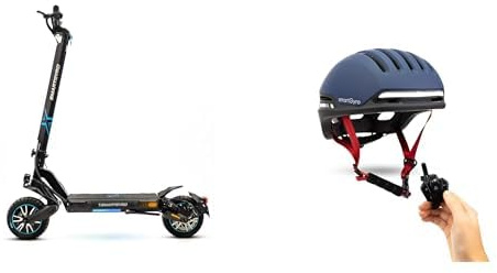 Patinete Eléctrico SmartGyro Dual MAX 2, 2 Motores de 48V, 1000W Pot. Máxima + SmartGyro Casco Smart Helmet Pro Negro Talla M, Pack Ahorro