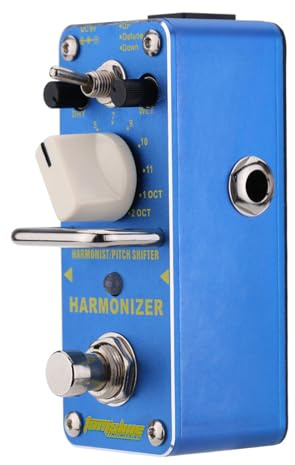 POENVFPO AHAR-3 Harmonizer Pitch Shifter, Mini-E-Gitarren-Effektpedal mit True Bypass, Aluminiumlegierungskonstruktion, 3 Bedienknöpfe