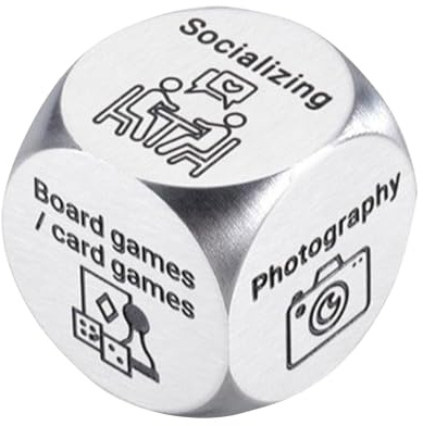 Romantic Dice - Stainless Steel Date Dice Funny Adult Couple Choice Tool Interactive Relationship Fun Activity Gadget | for May Date