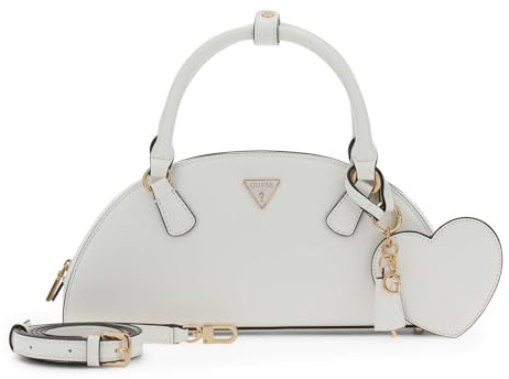 GUESS Handtasche Umhängetasche Isobel Dome Satchel White weiß