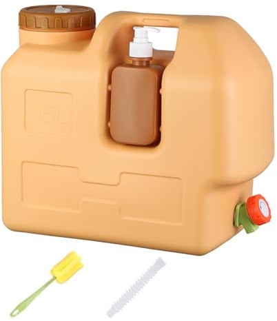 Starnearby Bidon Eau avec Robinet, Réservoir Eau Potable, Jerrican Alimentaire en HDPE, Conteneur d'eau sans BPA avec Bouteille de Savon pour Camping, Randonnée, Barbecue, Pêche
