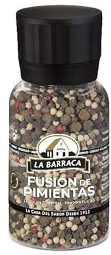 Diaz Cadenas – Pimienta en Grano Variada con Molinillo La Barraca 170 g – Mezcla de Pimientas Negra, Blanca, Verde y Rosa, Especias Gourmet para Cocina y Condimentos