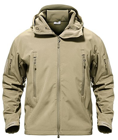 MAGCOMSEN Men's Waterproof Tactical Jackets Winter Outdoor Hiking Softshell Jacket Fleece Lining