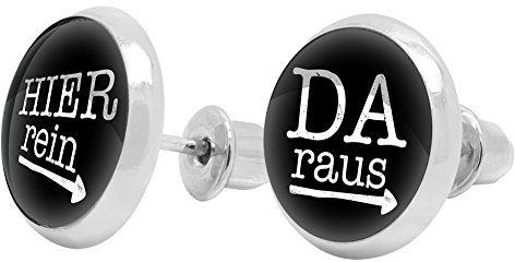 Soul-Cats 1 Paar coole Ohrstecker 'HIER rein - DA raus'