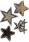 Strass Glitzer Stern Sterne Aufnäher Patches Applikationen mit Strass Pailletten Glitzer Set groß zum aufbügeln  4 Stück Glitzer- Sterne je 8-10 cm 