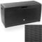 EAZYGOODS Extra Large Capacity Plastic Garden Storage Box Chest Container, Weatherproof with Durable & Lockable Sit On Lid 310 L (Rattan Design, Black (rattan))