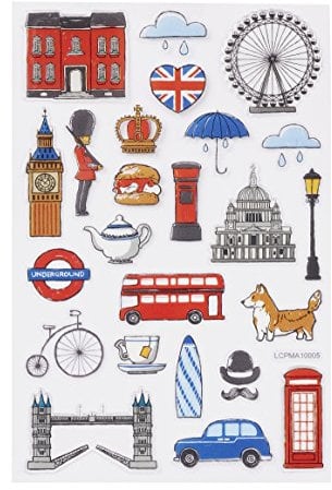 Hobbyfun GLOSSY-Sticker England, Bogen 10 x 15 cm