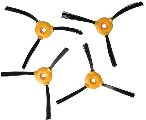 vhbw 4X Seitenbürste kompatibel mit Eufy Robovac 11, 11c Saugroboter - Reinigungsbürsten Set, schwarz/orange