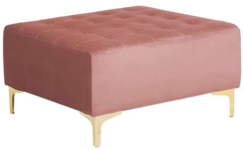 Beliani Moderne Ottomane Samtstoff rosa Aberdeen