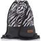 By Bers Leon großer Premium Turnbeutel mit Innentaschen Rucksack Tasche Damen Herren Teenager Gym Bag Draw String 45x34cm für Sport Reise Alltag Einkauf (Zebra_SW_PU)