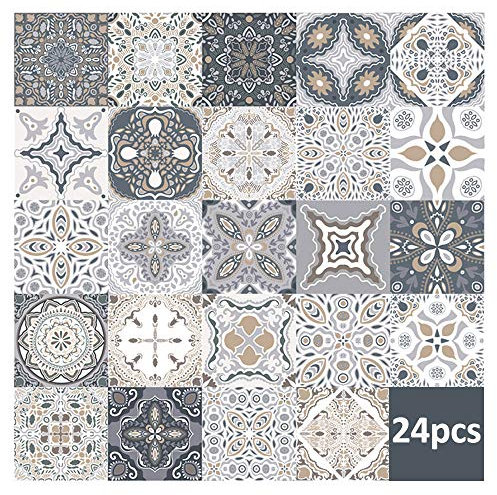 24pcs Wandfliesenaufkleber - Fliesenaufkleber Aufkleber für Küche Wohnzimmer Badezimmer Home Decor Selbstklebend (15 * 15CM)