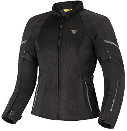 SHIMA JET - Atmungsaktive MESH-Paneele, Wasserdichte, Herausnehmbare Membrane, Level 2 Rückenprotektor inklusive, Erweiterte Einstellmöglichkeiten (Jacke Damen, Schwarz, M)