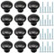 12 Pcs Negro Pomos y Tiradores, Tiradores Muebles con 2 Tornillos de Tamaño, Tiradores para Cajones Redondos, Manijas de Puertas para Dormitorio, Cocina, Baño (30mm)