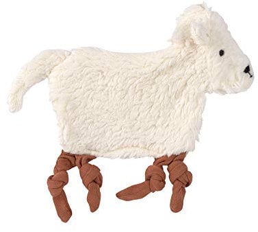 LÄSSIG Trösterchen Baby Kuscheltier/Knitted Baby Comforter GOTS Tiny Farmer Sheep, beige