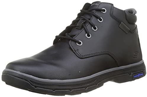 Skechers Segmento 2.0 Brogden, Scarpe Chukka Uomo, Pelle Nera, 39.5 EU