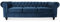 Canape Chesterfield Velours 3 Places Altesse Bleu foncé