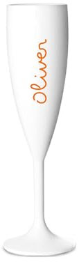 Personalised Champagne Love Flute Glass TV Any Name Font Colours Wine Cocktail Prosecco Gift (Orange)