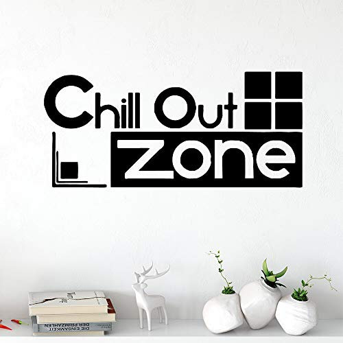 NSRJDSYT Chill Out Zone Phrase PVC Wandaufkleber für Unternehmen Büroraum Wandtattoo Dekoration Wohnzimmer Schlafzimmer 125x57cm