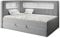 MKS MEBLE Kinderbett 90x200 Mit LED, Boxspringbett Mit Bettkasten, Topper, Matratze und Stauraum - Gold 3 Junior - Grau - Links