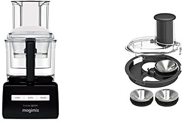 Magimix 5200XL Food Processor | 3.7L BPA-Free Bowl | Quiet & Powerful Motor | Multifunctional 7 in 1 Solution | Black | 18584 and Spiral Expert 17501, Black, Stainless Steel