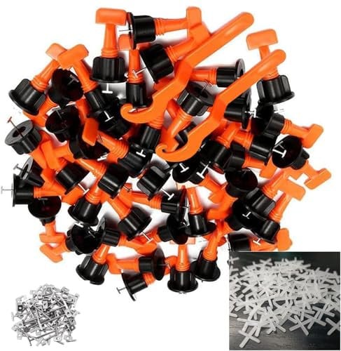 752PCS Tile Leveling System for Professional Ceramic Walls & Floors Installation,100PCS Tiles Levelers with 2 Wrench, 600Pcs 2mm Tile Spacers & 50PCS Pins