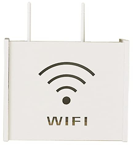 Dasing WeißEr Schwebender TV-StäNder, Wandmontierte WLAN Router Halterung, Satz Oberteil Kasten Streaming Media AusrüStung Kasten (WiFi)