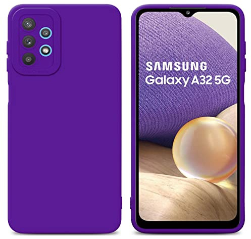 Cadorabo Hülle kompatibel mit Samsung Galaxy A32 5G Schutzhülle TPU Silikon Case Liquid Design mit Kameraschutz Slim Kratzfest Weiche Gummi mit Rundumschutz Case Hülle für Galaxy A32 5G in Lila