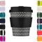 8oz 240ml Ecoffee Cup Reutilizable Eco-Friendly 100% Plant Based Coffee Cup with Silicone Lid & Sleeve - Melamine Free Travel Mug, Spin Foam