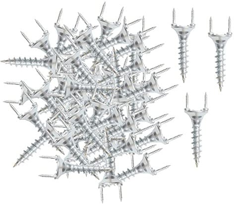 MagiDeal 50Pcs Double Ended Screw Screws Seamless Nails Dowel Screw for Background Solid Wood Moldings Baseboard line, 2.5mm