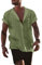 YAOBAOLE Herren Leinenhemd Regular Fit Sommer Hemd Herren Kurzarm Sommer Freizeithemd Männer Oberhemden Herren Armeegrün XL