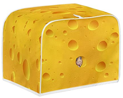 Kuiaobaty Funny Cheese Mice Print Cover for Toaster 2/4 Slice,Novelty Foods Pattern Washable Bakeware Protector, Dust Protection