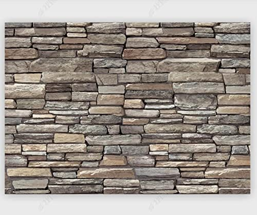Papier Peint Panoramique Briques En Pierre 3D Poster Mural pour Salon Chambre Décoration Murale