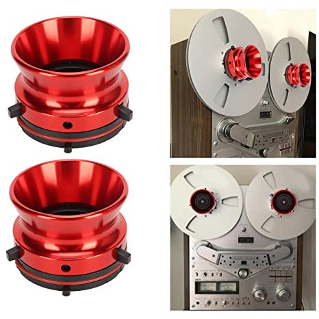 Nab Reel Hub Adapter für 25,4 cm Rolle auf Spule, Band-Recorder, 1 Paar Aluminium Nab Hub Gerät für Revox für Akai für Teac, Universal-Ladegerät (rot)