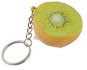 KiErx Schlüsselring 2 Stücke Pvc Frucht Apfel Pfirsich Drache Frucht Schlüsselanhänger Schultasche Anhänger Auto Schlüsselanhänger Zubehör Kiwi Schlüsselanhänger