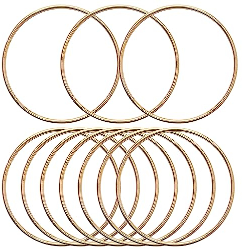 KALIONE Metallringe zum Basteln 10 Stück 10cm Gold Metallringe Metall Ringe Deko für Traumfänger Ring, Makramee Ring, Wickeltechnik, Floristik,Hochzeitskranz,Hoops