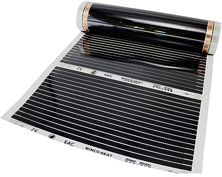 MincoHeat 200-240V Infrared Underfloor Heating Film 140W/m2 50cmx2m | Electric underfloor heating system, warm mat, energy saving, 50cm width, 40℃ suitable