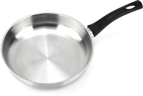 MAGEFESA Essencial Inox - Sartén Plateada de 28cm, Acero Inoxidable, Sin Recubrimiento ni Antiadherente, Ecológica, Todo Tipo de Cocinas, Inducción