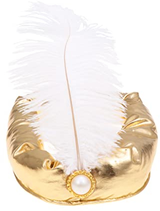 NOLITOY Kopfbedeckung Indischer Prinz Hut Fez-hut Halloween-königshut Sultan Prinz Hut Prince Hut Federstirnband Sultan Hut Partyhut Arabischen Prinz Feder Hut Kostüm Zubehör Headset Kind